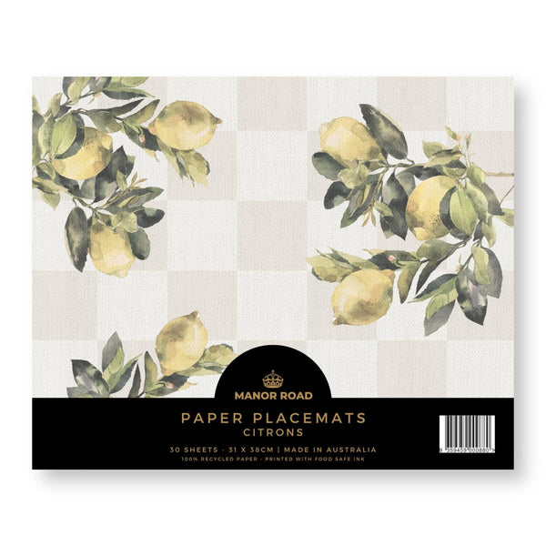 Manor Road Citrons Placemat 30pk