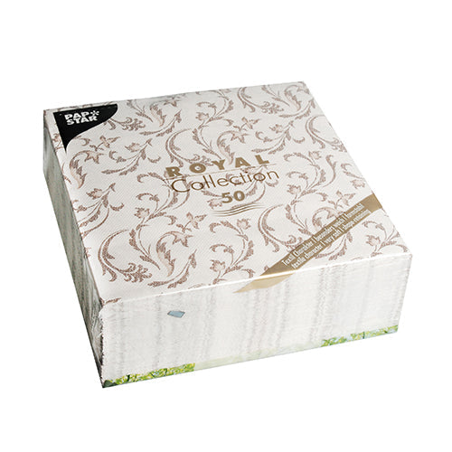 Papstar Napkins Papstar Royal Collection Damascato Brown 40x40cm 50pk