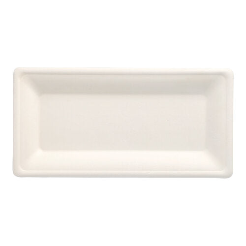 Papstar Disposable Plates "Pure" Rectangle Sugar Cane 13x26cm 50pk