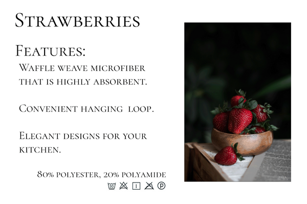 Zela Microfiber Dish Towel Strawberries 45x65Cm