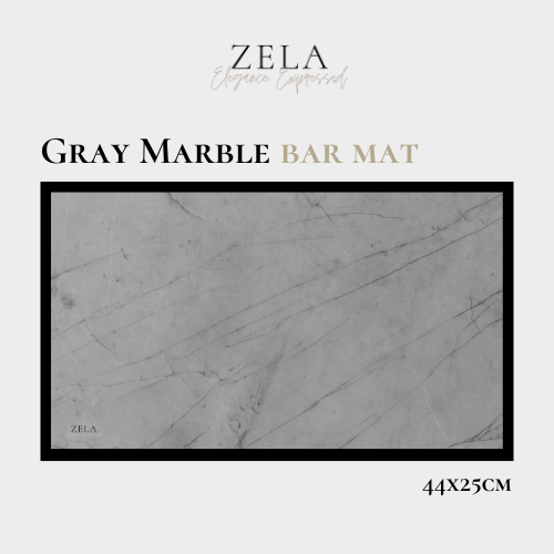 Zela Bar Mat Gray Marble 44x25