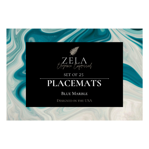 Zela Place Mats Blue Marble 25pk