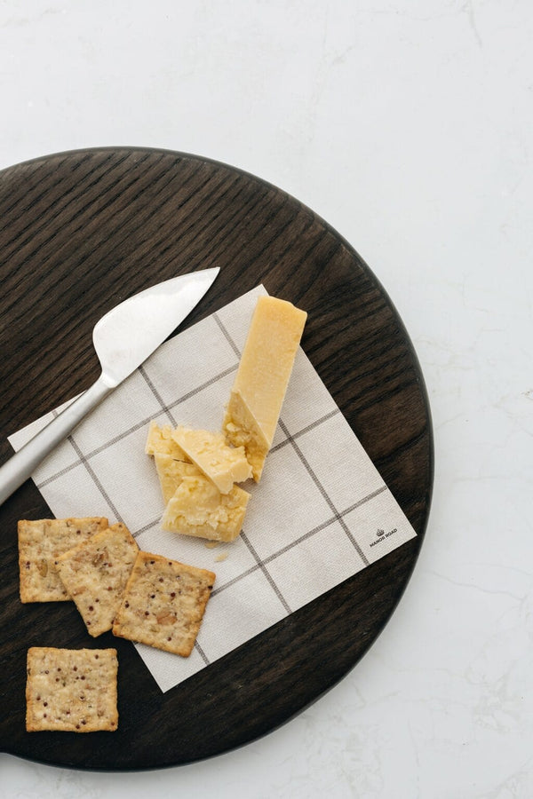 Manor Road Black & White Check Linen Presentation Card 8pk