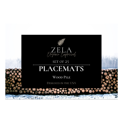 Zela Place Mats Wood Pile 25pk