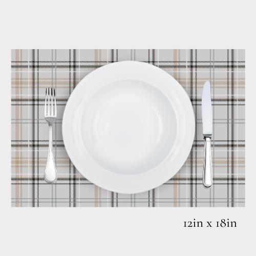Zela Place Mats Timeless Elegance Grey Plaid 25pk
