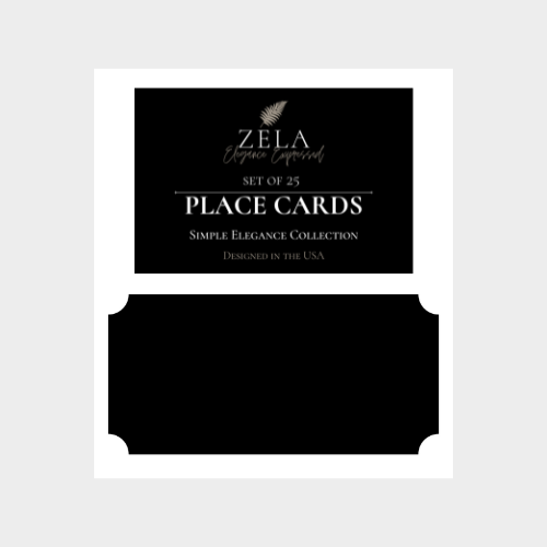 Zela Placecards Simple Elegance Collection White Border 25pk
