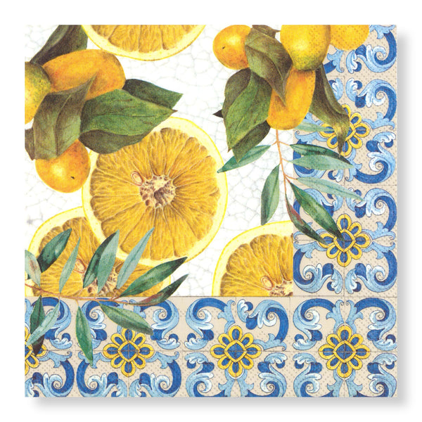Manor Road Mediterranean Tile Cocktail Napkin 20pk