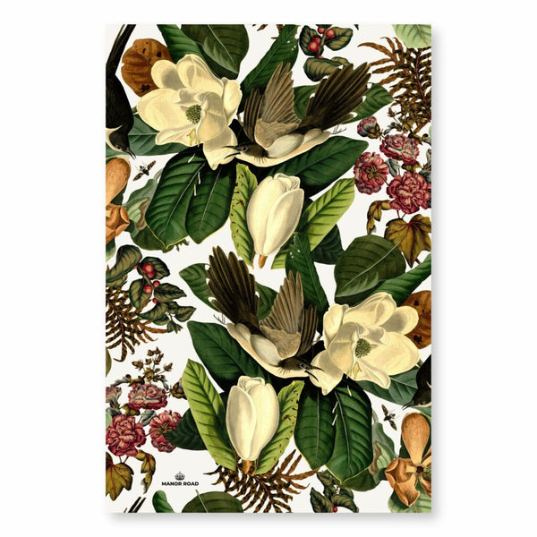 Manor Road Magnolia Blooms Microfibre Tea Towel
