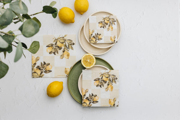 Manor Road Citrons Cocktail Napkin 20pk