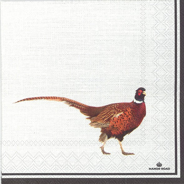 Manor Road Pheasant Dinner Napkin 20pk