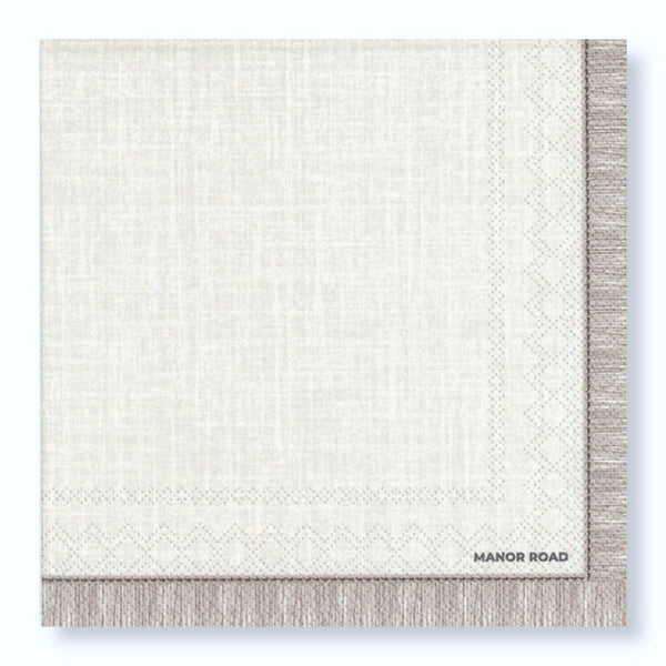 Manor Road Fringed (Beige) Dinner Napkin 20pk