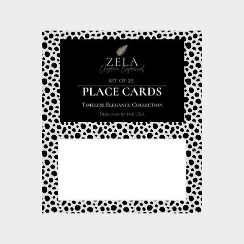Zela Placecards Timeless Elegance Polka Dots 25pk