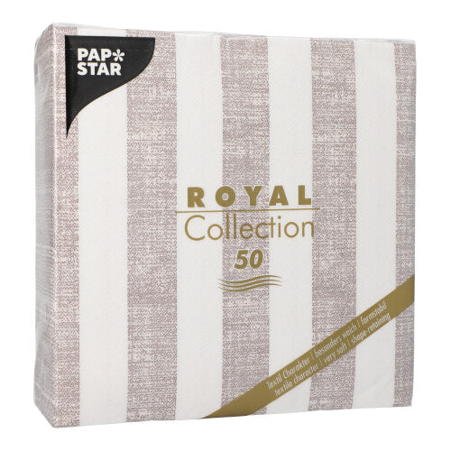 Papstar Napkins Royal Collection Lines Mocca 40x40cm 50pk