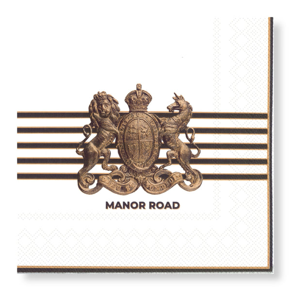 Manor Road Regal Stripes Luncheon Napkin 20pk