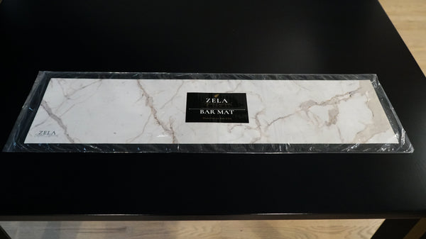 Zela Bar Mat White Marble 88x25
