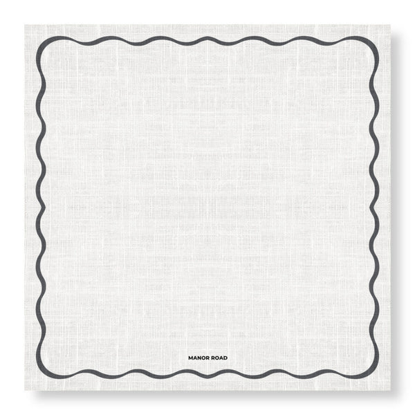 Manor Road Linen (Scallop White & Black) Presentation Card 8pk