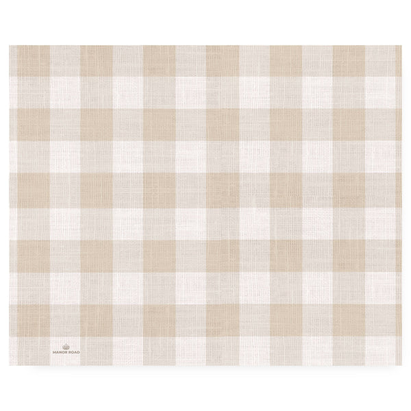 Manor Road Linen Gingham Natural Placemat 30pk