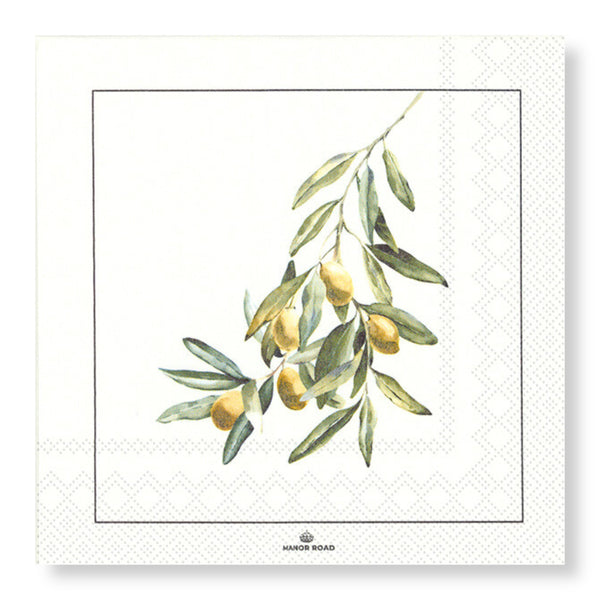 Manor Road Wild Olives Luncheon Napkins 20pk