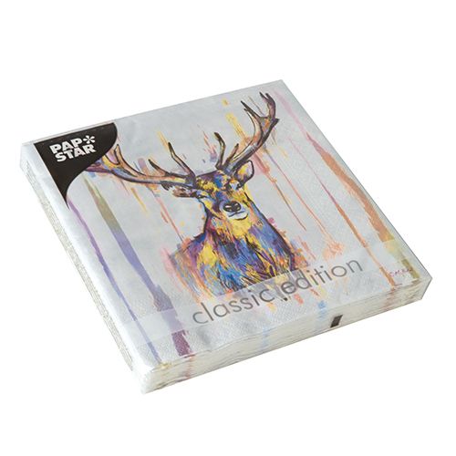 Papstar Napkins Classic Edition Colourful Deer 33x33cm 20pk