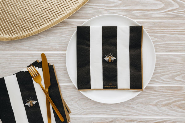 Manor Road The Striped Bee Dinner Napkin 20pk