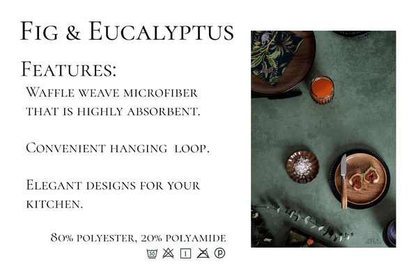 Zela Microfiber Dish Towel Fig & Eucalyptus 45x65Cm