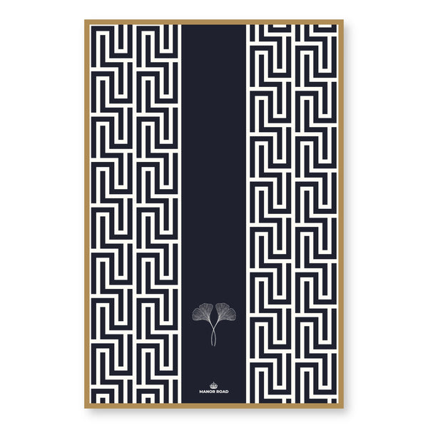 Manor Road Gingko Navy Microfibre Tea Towel