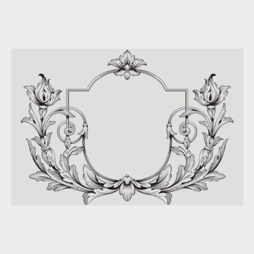 Zela Place Mats Timeless Elegance Baroque Frame   25pk