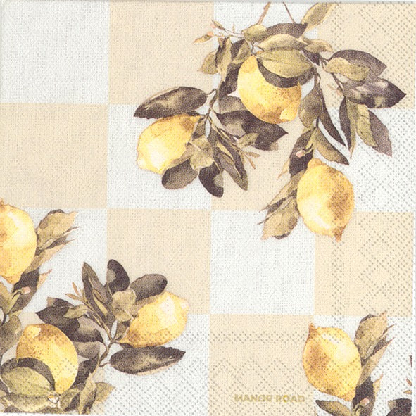 Manor Road Citrons Luncheon Napkin 20pk