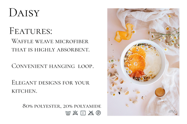 Zela Microfiber Dish Towel Daisy   45x65Cm