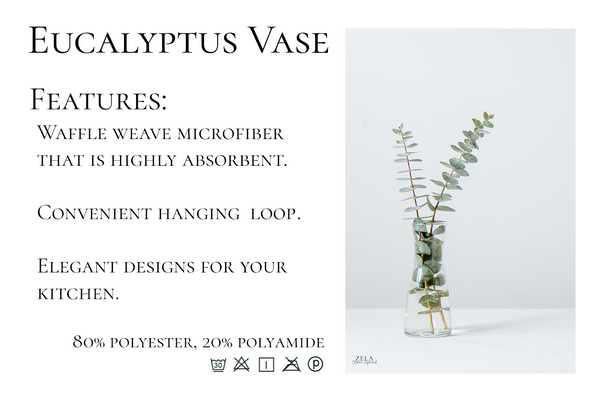 Zela Microfiber Dish Towel Eucalyptus Vase   45x65Cm