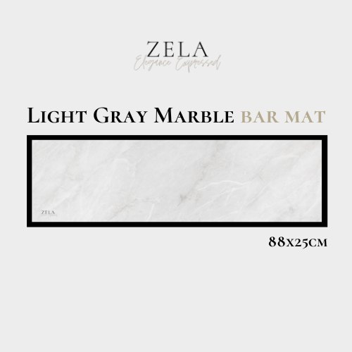 Zela Bar Mat Light Gray Marble   88x25