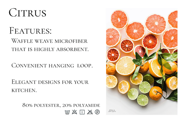 Zela Microfiber Dish Towel Citrus   45x65Cm