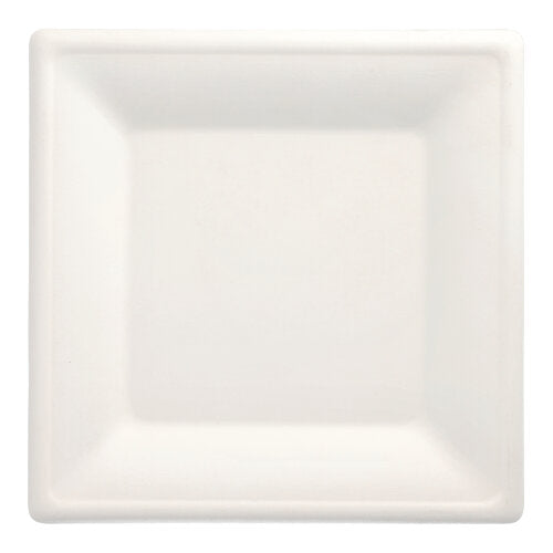 Papstar Disposable Plates "Pure" Square Sugar Cane 26x26cm 50pk
