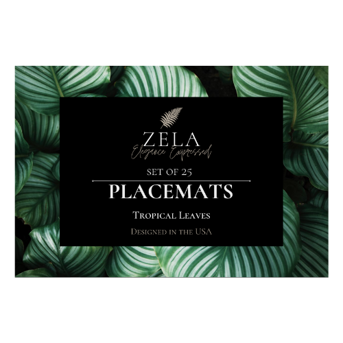 Zela Place Mats Tropical Leaves   25pk