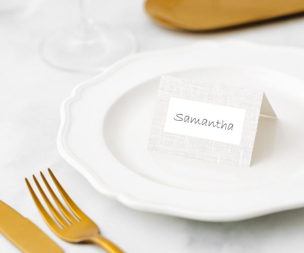 Manor Road Linen White Place Card 45pk