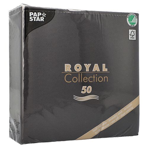Papstar Royal Collection Black Napkins 40cm x 40cm 50pk
