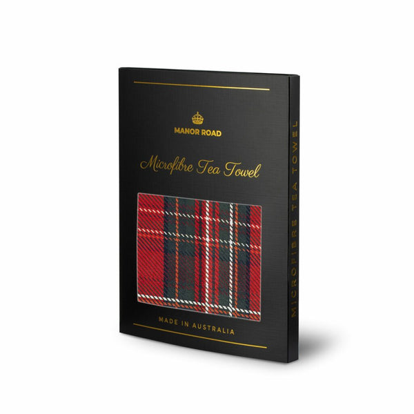 Manor Road Red Tartan Microfibre Tea Towel