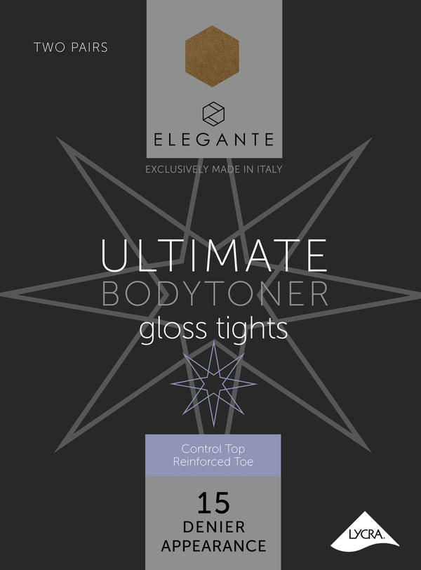 Elegante Ultimate Bodytoner Tights with Gloss Leg Tivoli Small 2pk