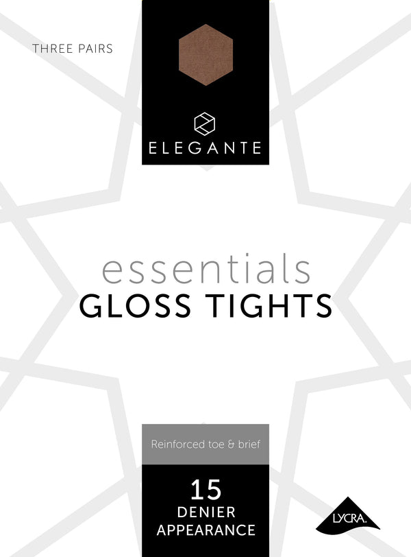Elegante Essential Illusion Gloss Tights Large 3pk
