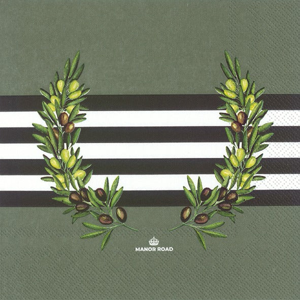 Manor Road The Olive Dinner Napkin 20pk