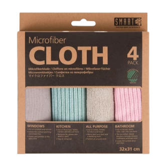 Smart Microfiber System Microfiber Cloths 32x31cm 4Pk
