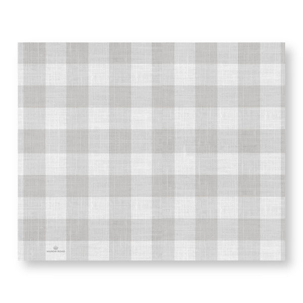 Manor Road Linen Gingham Soft Grey Placemat 30pk