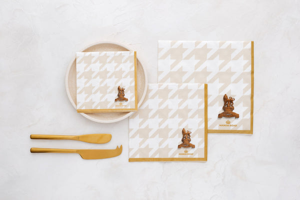 Manor Road Classic Houndstooth Luncheon Napkin 20pk