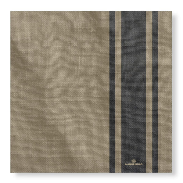 Manor Road Coffee Stripe Linen Presentation Card 8pk