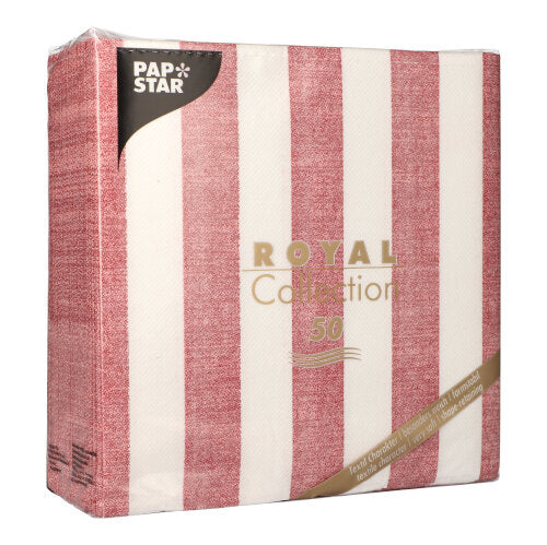 Papstar Napkins Royal Collection Lines Bordeaux 40x40cm 50pk