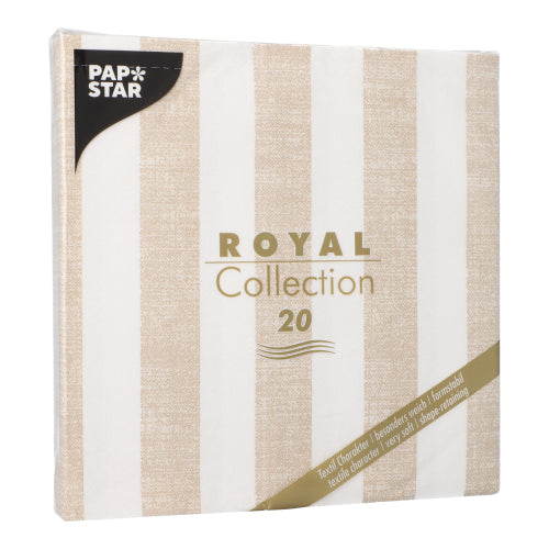 Papstar Napkins Royal Collection Lines Sand 40x40cm 20pk