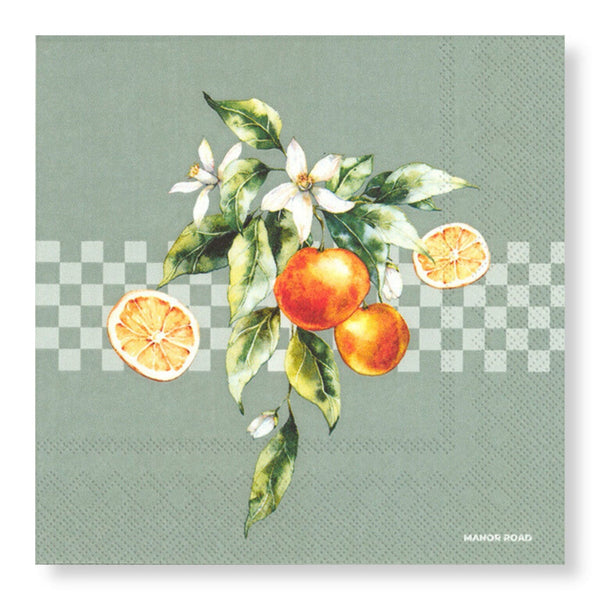 Manor Road Orange Blossom Cocktail Napkin 20pk