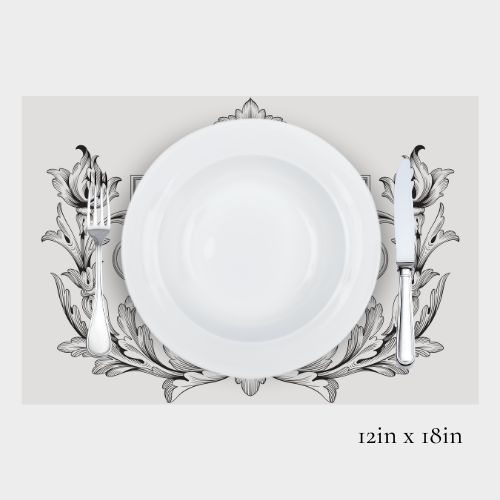 Zela Place Mats Timeless Elegance Baroque Frame   25pk