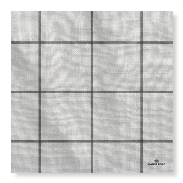Manor Road Black & White Check Linen Presentation Card 8pk