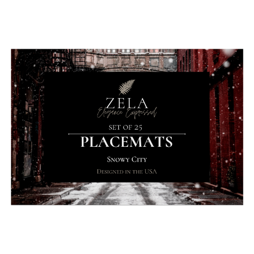 Zela Place Mats Snowy City   25pk